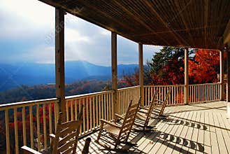 Autumn porch and fall colors