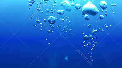 Beautiful Air Bubbles Underwater. HD 1080