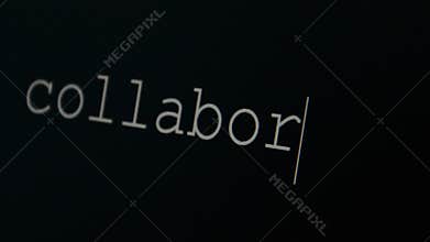 Typing word collaborate