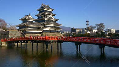 Matsumoto castle in cherry blossom season, Nagano, Japan