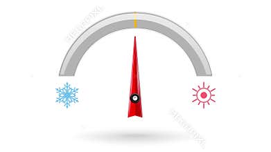 Thermometer. Cold and hot level of temperature. Animated meter video