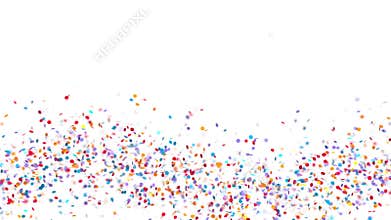 Stream of multi-colored confetti