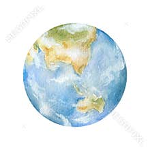 Watercolor astronomy science planets Earth