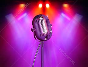 Retro microphone with reflectors