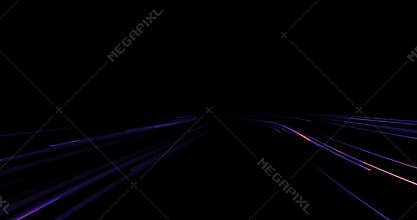Multi-color animation of motion high speed blur of train moving inside tunnel on