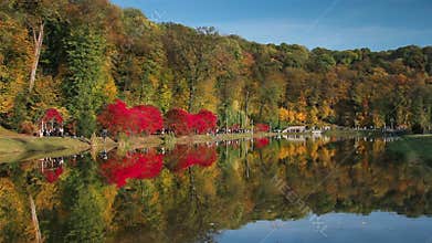 Changing  seasons.   Ukraine, Kyiv. `Feofania` park.