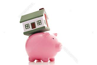 Piggy bank and house