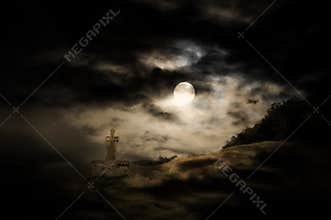 Halloween scenery background