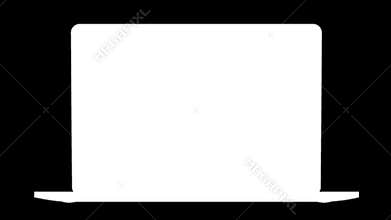 Laptop template isolated on white. Mockup.	4k