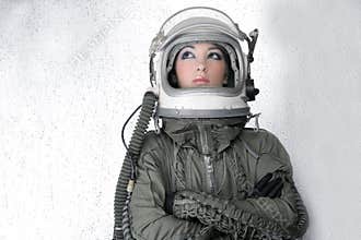 Aircraft astronaut spaceship helmet woman fashion