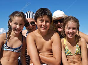 Happy people at summer