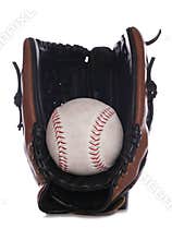 Softball glove and ball