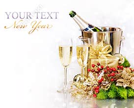 Champagne. New Year Celebration