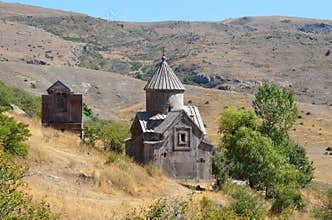 Armenia, Tsahats-kar monastery in mountains, the church of 10 century