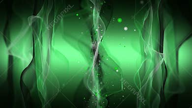 Futuristic eco animation with wave object and flickering particles in slow motion, 4096x2304 loop 4K