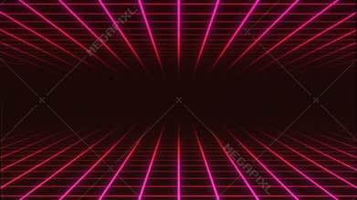 Eighties TV Retro Synthwave 3d Grid Background Loop