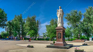 Monument to St Nicholas in Vilkovo, Ukraine