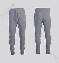 Gray sweatpants Front and back view isolated on white