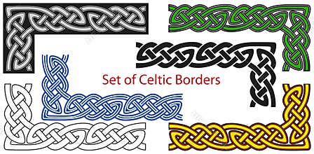 Vector set of Celtic style borders