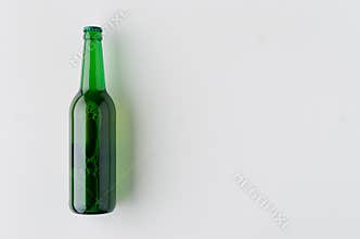 Top view of a beer bottle mockup