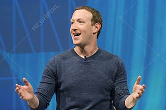 Paris, FRANCE - 24th may 2018 : Mark Zuckerberg at ViVA technoloy