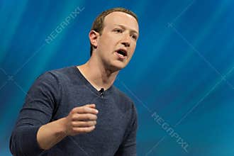 Paris, FRANCE - 24th may 2018 : Mark Zuckerberg at ViVA technoloy