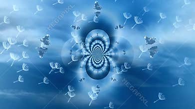 Falling dandelion seeds