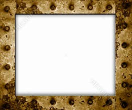 Rusty metal frame isolated