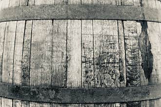 Black and White Old Barrel