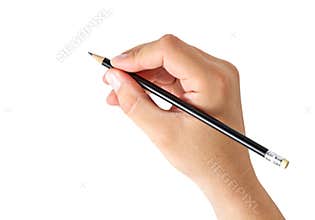 Hand holding a pencil