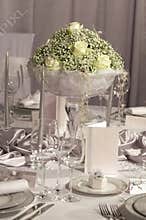 Table set for wedding dinner