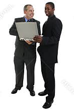Businessmen Standing with Laptop Computer