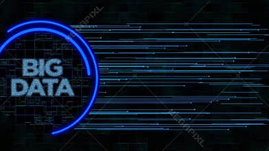 Big data visualization. Fractal element with lines. Big data connection complex