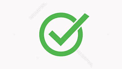 Check mark symbol. Green checkbox. Tick sign in green color. 4K video