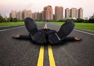 Businessman tired and Exhausted