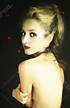 Beautiful young blond curly woman