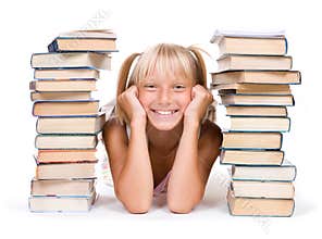 Education.Pupil with books