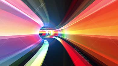 Abstract speed motion in a virtual reality tunnel