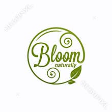 Bloom logo. Round linear logo of bloom