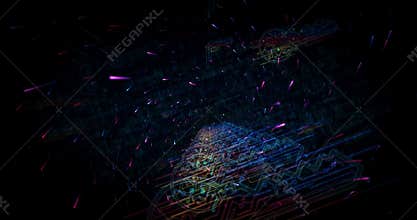 Cyber security key futuristic animation