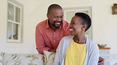 Cheerful mature balck couple