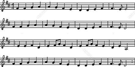 Simple music notes on rows