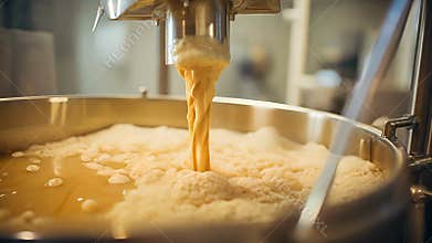 Captivating shot of yeast being carefully added to
