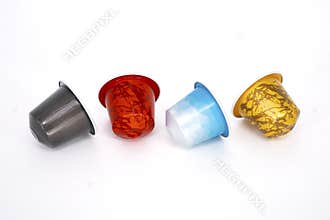 Nespresso Capsules on white Background