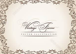 Vector frame. vintage antique floral decor