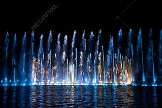 Multimedia fountain in Wroclaw