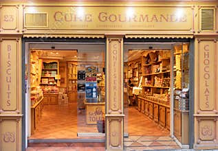 Old chocolate shop in the Spanish city of Toledo. La Cure Gourmande.