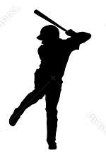 Silhouette of Baseball Batsman Hitting Ball, originating image from Generative AI technology