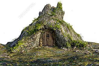 Tree Stump House, Treehouse, Isolated