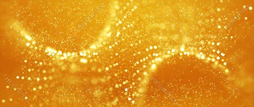 golden particles shining stars dust bokeh glitter awards dust abstract background.